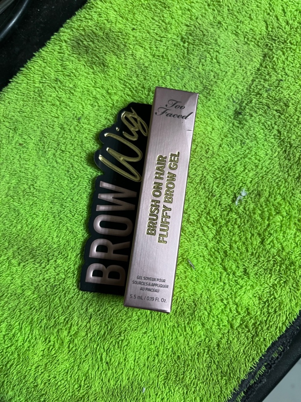 Too Faced Brush On Hair Fluffy Brow Gel - Rose Gold and Black Packaging